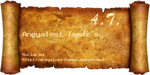 Angyalosi Tamás névjegykártya